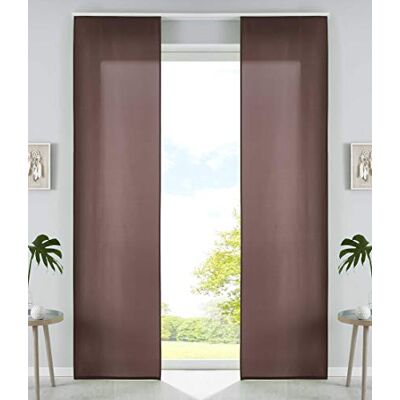 Gardinenbox Uppsättning av 2 glidande gardiner ytgardiner mikrofibergardin glidande H x B 245 x 60 cm brun matt panelvagn viktstänger, 85600N2 Gardinenbox Uppsättning av 2 glidande gardiner ytgardiner mikrofibergardin glidande H x B 245 x 60 cm brun matt panelvagn viktstänger, 85600N2