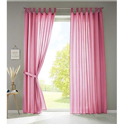 Gardinenbox Uppsättning av 2 gardiner sjal "Berlin" H x B 225 x 140 cm rosa ogenomskinlig mikrosatin ljusgenomsläppligt veckband uni matt, 20400N2 Gardinenbox Uppsättning av 2 gardiner sjal "Berlin" H x B 225 x 140 cm rosa ogenomskinlig mikrosatin ljusgenomsläppligt veckband uni matt, 20400N2