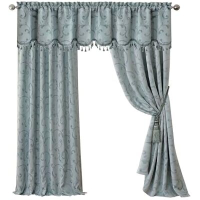 Elrene Home Fashions 26865901467 mörkläggande energieffektiv mörkläggningsstång ficka fönster gardin draperi regal jacquardvävd, 132 cm x 213 cm, blå, tyg, 132 cm x 213 cm (1 panel) Elrene Home Fashions 26865901467 mörkläggande energieffektiv mörkläggningsstång ficka fönster gardin draperi regal jacquardvävd, 132 cm x 213 cm, blå, tyg, 132 cm x 213 cm (1 panel)
