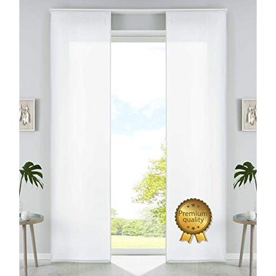 Gardinenbox Uppsättning av 2 glidande gardiner ytgardiner mikrofibergardin glidande H x B 245 x 60 cm vit deluxe matt panelvagn viktstänger, 85600N2 Gardinenbox Uppsättning av 2 glidande gardiner ytgardiner mikrofibergardin glidande H x B 245 x 60 cm vit deluxe matt panelvagn viktstänger, 85600N2
