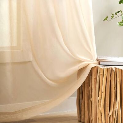 MYSTIC-HOME Taupe Sheer Curtains 20 cm lång, stång ficka Sheer Drapes för vardagsrum, sovrum, 2 paneler, 132 cm x 213 cm, Semi Crinkle Voile Fönsterbehandlar för gård, uteplats, villa, parlor MYSTIC-HOME Taupe Sheer Curtains 20 cm lång, stång ficka Sheer Drapes för vardagsrum, sovrum, 2 paneler, 132 cm x 213 cm, Semi Crinkle Voile Fönsterbehandlar för gård, uteplats, villa, parlor