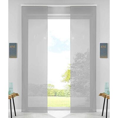 Gardinenbox Uppsättning av 2 glidande gardiner ytgardiner gardin glidande H x B 245 x 60 cm, grå, komplett med panelvagn, viktstång, 85589N2 Gardinenbox Uppsättning av 2 glidande gardiner ytgardiner gardin glidande H x B 245 x 60 cm, grå, komplett med panelvagn, viktstång, 85589N2