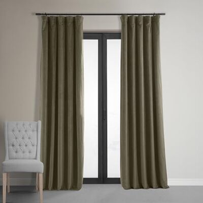 HPD Half Price Drapes Mörkläggningsgardin, signaturfärger, sammet, termiska, 1 panel, stångficka, isolerande, för vardagsrum och sovrumsfönster, 127 B x 274 L cm, gråbrun (Denver Taupe) HPD Half Price Drapes Mörkläggningsgardin, signaturfärger, sammet, termiska, 1 panel, stångficka, isolerande, för vardagsrum och sovrumsfönster, 127 B x 274 L cm, gråbrun (Denver Taupe)