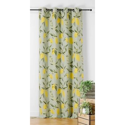 LINDER Vävd och färgad gardin i Frankrike Provencal stil färgill kanonfärgad öljetter vårgrön och gul färg Mått 140 x 260 cm citronkollektion LINDER Vävd och färgad gardin i Frankrike Provencal stil färgill kanonfärgad öljetter vårgrön och gul färg Mått 140 x 260 cm citronkollektion