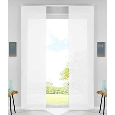 Gardinenbox Uppsättning av 2 glidande gardiner ytgardiner gardin glidande H x B 245 x 60 cm, vit, komplett med panelvagn, viktstång, 85589N2 Gardinenbox Uppsättning av 2 glidande gardiner ytgardiner gardin glidande H x B 245 x 60 cm, vit, komplett med panelvagn, viktstång, 85589N2