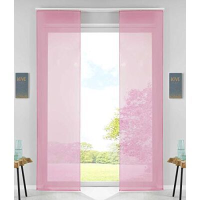 Gardinenbox Uppsättning av 2 glidande gardiner ytgardiner gardin glidande H x B 245 x 60 cm, rosa, komplett med panelvagn, viktstång, 85589N2 Gardinenbox Uppsättning av 2 glidande gardiner ytgardiner gardin glidande H x B 245 x 60 cm, rosa, komplett med panelvagn, viktstång, 85589N2