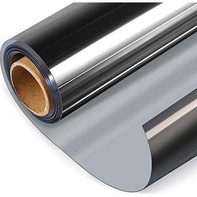 HIDBEA Envägs fönsterfilm, integritet solblockerande reflekterande fönsterfilm inget lim statisk fästande värmekontroll fönstertoningsfilm för hem och kontor, svart silver, 90 x 90 cm HIDBEA Envägs fönsterfilm, integritet solblockerande reflekterande fönsterfilm inget lim statisk fästande värmekontroll fönstertoningsfilm för hem och kontor, svart silver, 90 x 90 cm