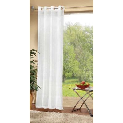 Gardinenbox Gardinlåda voile Ösen Gardinhalsduk transparent UNI blyband, 100% polyester, vit, H x B 225 x 140 cm Gardinenbox Gardinlåda voile Ösen Gardinhalsduk transparent UNI blyband, 100% polyester, vit, H x B 225 x 140 cm