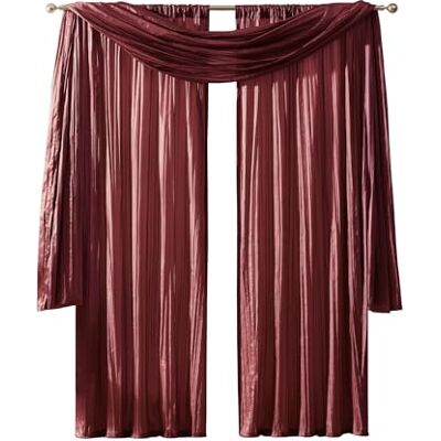 Elrene Home Fashions Athena Faux krossat silke fönstergardin panel och kappset, 132 cm x 274 cm (2 paneler) och 1 Valance, Röd Elrene Home Fashions Athena Faux krossat silke fönstergardin panel och kappset, 132 cm x 274 cm (2 paneler) och 1 Valance, Röd