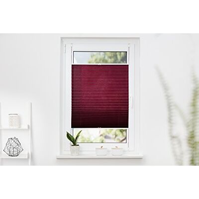 Khome Palm plisserad gardin med brickfäste, polyester, vinröd, 50 x 130 cm Khome Palm plisserad gardin med brickfäste, polyester, vinröd, 50 x 130 cm
