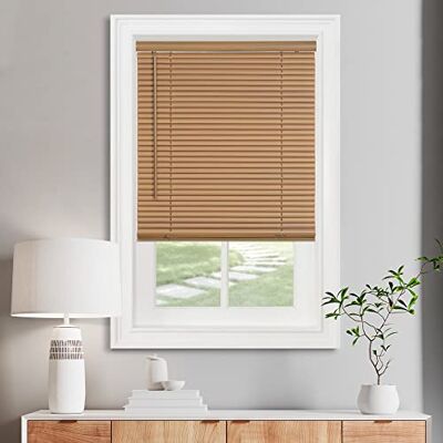 ACHIM Trådlös ljusfiltrerande minipersienn, 76 cm längd, 64 tum höjd, 2,5 cm lamellstorlek – träton – sladdlösa GII Morningstar horisontella fönsterpersienner för interiör av Home Decor ACHIM Trådlös ljusfiltrerande minipersienn, 76 cm längd, 64 tum höjd, 2,5 cm lamellstorlek – träton – sladdlösa GII Morningstar horisontella fönsterpersienner för interiör av Home Decor