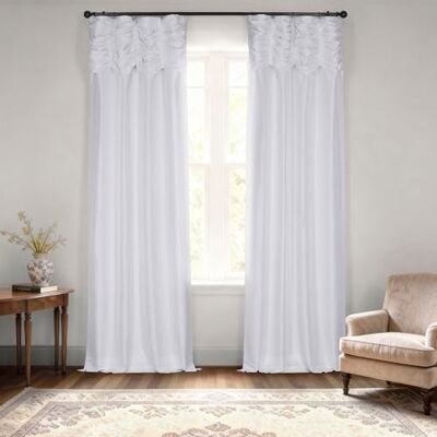 HPD Half Price Drapes HPD HALF PRISDRAPES Rynkad Faux Dupioni Silkesgardiner för vardagsrum 127 x 213 cm (1 panel), PDCH-KBS1-84-RU, is HPD Half Price Drapes HPD HALF PRISDRAPES Rynkad Faux Dupioni Silkesgardiner för vardagsrum 127 x 213 cm (1 panel), PDCH-KBS1-84-RU, is