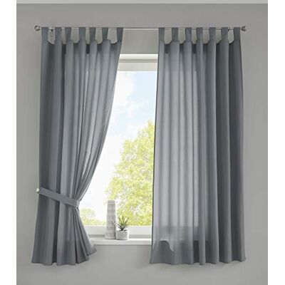 Gardinenbox Uppsättning av 2 gardiner sjal "Berlin" H x B 175 x 140 cm grå ogenomskinlig mikrosatin ljusgenomsläppligt veckband uni matt, 20400N2 Gardinenbox Uppsättning av 2 gardiner sjal "Berlin" H x B 175 x 140 cm grå ogenomskinlig mikrosatin ljusgenomsläppligt veckband uni matt, 20400N2