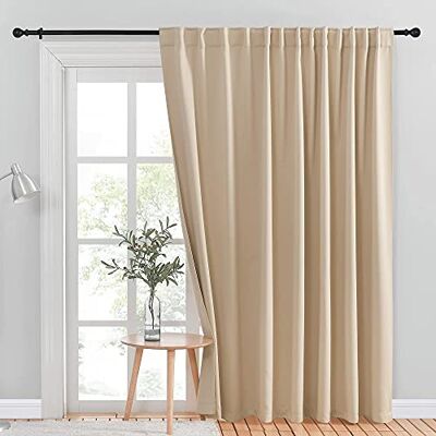 NICETOWN Room Darkening Sliding Glass Door Curtain, Patio Door Blind, Home Room Darkening Curtains for Villa/Hall, Slider Blinds for Bedroom (Biscotti Beige, 100 inches x 84 inches) NICETOWN Room Darkening Sliding Glass Door Curtain, Patio Door Blind, Home Room Darkening Curtains for Villa/Hall, Slider Blinds for Bedroom (Biscotti Beige, 100 inches x 84 inches)