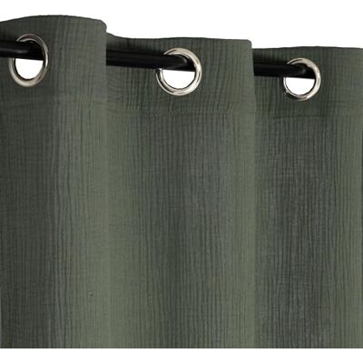 Atout Ciel Dubbel bomullsgasgardin med öljetter 130 x 240 cm, klar att installera, khaki Atout Ciel Dubbel bomullsgasgardin med öljetter 130 x 240 cm, klar att installera, khaki