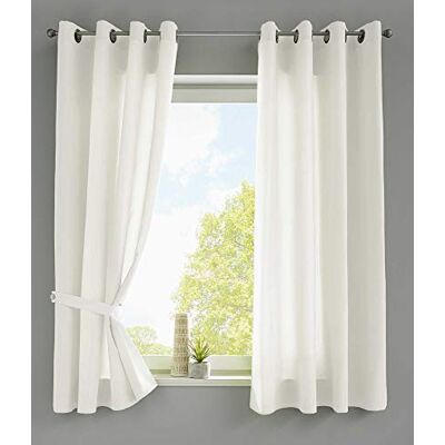 Gardinenbox Gardinlåda uppsättning av 2 gardiner halsduk öljetter "Berlin" H x B 175 x 140 cm gräddvit ogenomskinlig mikrosatin ljusgenomsläpplig enfärgad matt, 20405N2 Gardinenbox Gardinlåda uppsättning av 2 gardiner halsduk öljetter "Berlin" H x B 175 x 140 cm gräddvit ogenomskinlig mikrosatin ljusgenomsläpplig enfärgad matt, 20405N2
