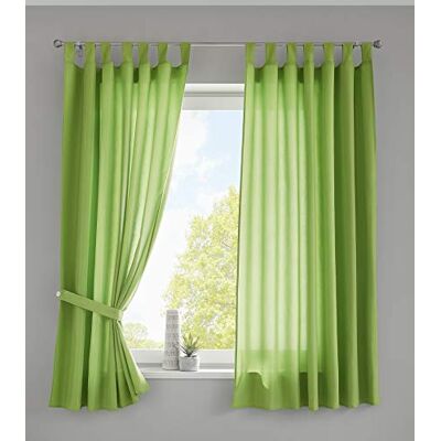 Gardinenbox Uppsättning av 2 gardiner sjal "Berlin" H x B 175 x 140 cm äppelgrön ogenomskinlig mikrosatin ljusgenomsläppligt veckband enfärgad matt, 20400N2 Gardinenbox Uppsättning av 2 gardiner sjal "Berlin" H x B 175 x 140 cm äppelgrön ogenomskinlig mikrosatin ljusgenomsläppligt veckband enfärgad matt, 20400N2