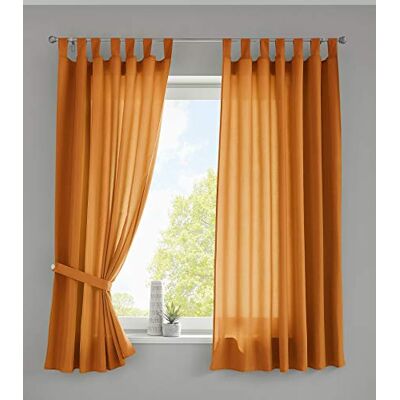 Gardinenbox Uppsättning av 2 gardiner sjal med öglor "Berlin" H x B 175 x 140 cm, orange, ogenomskinlig mikrosatin, ljusgenomsläppligt veckband, enfärgad, matt, 20400N2 Gardinenbox Uppsättning av 2 gardiner sjal med öglor "Berlin" H x B 175 x 140 cm, orange, ogenomskinlig mikrosatin, ljusgenomsläppligt veckband, enfärgad, matt, 20400N2
