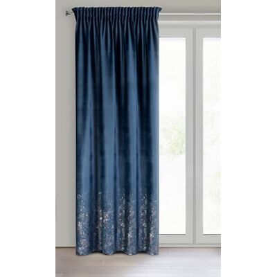 Eurofirany MIRELA sammetsgardin, sammetsgardin, med veckband – 1 st. Gyllene mönster, mörkläggning, glamour, elegant gardin för vardagsrum, sovrum, 140 x 270 cm, mörkblå Eurofirany MIRELA sammetsgardin, sammetsgardin, med veckband – 1 st. Gyllene mönster, mörkläggning, glamour, elegant gardin för vardagsrum, sovrum, 140 x 270 cm, mörkblå