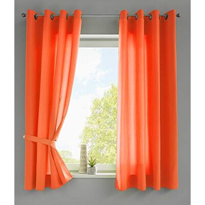 Gardinenbox Gardinlåda uppsättning av 2 gardiner halsduk öljetter "Berlin" H x B 175 x 140 cm orange ogenomskinlig mikrosatin ljusgenomsläpplig enfärgad matt, 20405N2 Gardinenbox Gardinlåda uppsättning av 2 gardiner halsduk öljetter "Berlin" H x B 175 x 140 cm orange ogenomskinlig mikrosatin ljusgenomsläpplig enfärgad matt, 20405N2