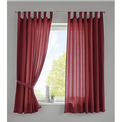 Gardinenbox Uppsättning av 2 gardiner sjal "Berlin" H x B 175 x 140 cm bordeaux ogenomskinlig mikrosatin ljusgenomsläppligt veckband uni matt, 20400N2 Gardinenbox Uppsättning av 2 gardiner sjal "Berlin" H x B 175 x 140 cm bordeaux ogenomskinlig mikrosatin ljusgenomsläppligt veckband uni matt, 20400N2