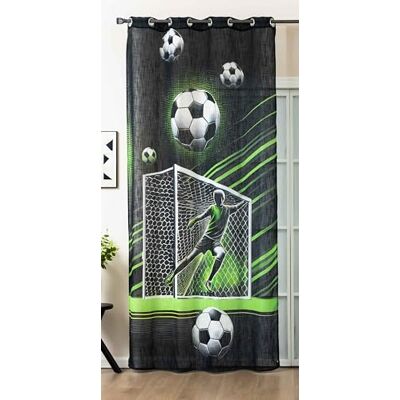 Gardinenbox Gardin öljetter grovfiber "Seoul Collection" H x B 245 x 140 cm fotboll grind digitalt tryck öljetter linutseende struktur halvbrätte ogenomskinlig 2024120 Gardinenbox Gardin öljetter grovfiber "Seoul Collection" H x B 245 x 140 cm fotboll grind digitalt tryck öljetter linutseende struktur halvbrätte ogenomskinlig 2024120