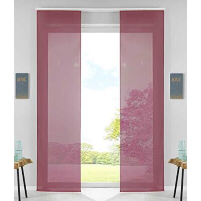 Gardinenbox Gardinlåda 2-pack skjutgardiner ytdraperier Gardin-skjul komplett med panelbil besvärsstång, 100% polyester, Bordeaux, H x B 245 x 60 cm Gardinenbox Gardinlåda 2-pack skjutgardiner ytdraperier Gardin-skjul komplett med panelbil besvärsstång, 100% polyester, Bordeaux, H x B 245 x 60 cm