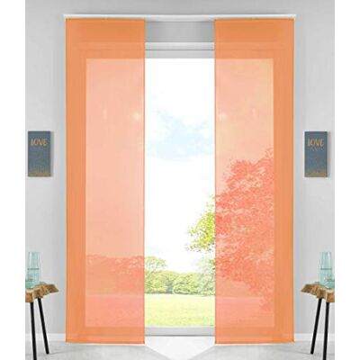 Gardinenbox Gardinlåda 2-pack skjutgardiner ytdraperier Gardin-skjul komplett med panelbil besvärsstång, 100% polyester, orange, H x B 245 x 60 cm Gardinenbox Gardinlåda 2-pack skjutgardiner ytdraperier Gardin-skjul komplett med panelbil besvärsstång, 100% polyester, orange, H x B 245 x 60 cm