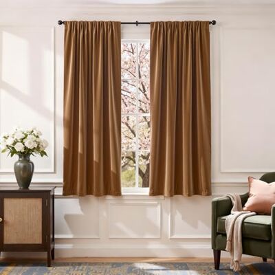 Lazzzy Sammetsgardiner guld brungrå 160 cm värmeisolerat heminredning supermjukt lyxdraperier för sovrum stång ficka rum mörkläggande fönstergardin för vardagsrum 2 paneler 52 x 153 cm Lazzzy Sammetsgardiner guld brungrå 160 cm värmeisolerat heminredning supermjukt lyxdraperier för sovrum stång ficka rum mörkläggande fönstergardin för vardagsrum 2 paneler 52 x 153 cm
