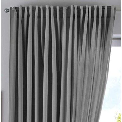 Gardinenbox Gardin dolda slingor cationic "JENA" H x B 250 x 300 cm, grå, ogenomskinligt linneutseende gardin melerat gardinband med gardinomtag, 2019037 Gardinenbox Gardin dolda slingor cationic "JENA" H x B 250 x 300 cm, grå, ogenomskinligt linneutseende gardin melerat gardinband med gardinomtag, 2019037