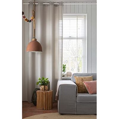 ELBERSDRUCKE Lino uni Grå Taupe Gardin med Öljett - Gardin ELBERSDRUCKE Lino uni Grå Taupe Gardin med Öljett - Gardin