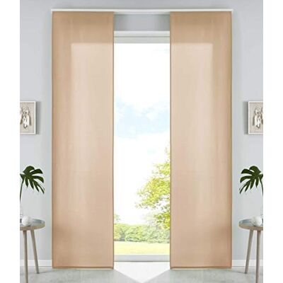 Gardinenbox Uppsättning av 2 glidande gardiner ytgardiner mikrofiber gardin gardin glidande H x B 245 x 60 cm sand matt panelvagn viktstänger, 85600N2 Gardinenbox Uppsättning av 2 glidande gardiner ytgardiner mikrofiber gardin gardin glidande H x B 245 x 60 cm sand matt panelvagn viktstänger, 85600N2
