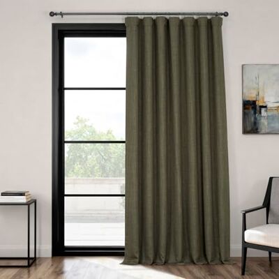 HPD Half Price Drapes Faux Linen Curtains for Living Room (1 Panel) 100W X 84L Extra Wide Textured Room Darkening Curtains for Bedroom 84 Inches Long Drapes for Home Decor, Khaki Green HPD Half Price Drapes Faux Linen Curtains for Living Room (1 Panel) 100W X 84L Extra Wide Textured Room Darkening Curtains for Bedroom 84 Inches Long Drapes for Home Decor, Khaki Green