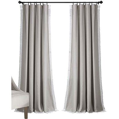 Lush Decor Rosalie fönstergardin paneler ljusgrå 54 x 108 set Lush Decor Rosalie fönstergardin paneler ljusgrå 54 x 108 set