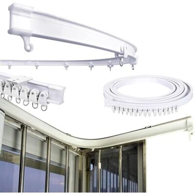 Super More 16.5 FT Bendable Curtain Track Ceiling,Mounted Straight Curved Ceiling Track Set Installation for Windows Curtain Room Divider 5 Meter White Super More 16.5 FT Bendable Curtain Track Ceiling,Mounted Straight Curved Ceiling Track Set Installation for Windows Curtain Room Divider 5 Meter White