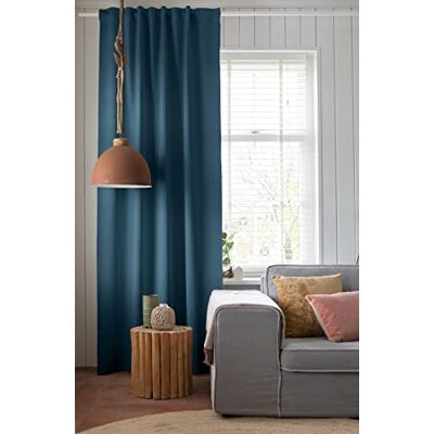 Elbersdrucke n, Midnight 11, petrolblå gardin med dolda slingor, polyester, 255 x 140 cm Elbersdrucke n, Midnight 11, petrolblå gardin med dolda slingor, polyester, 255 x 140 cm
