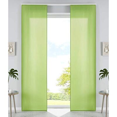 Gardinenbox Uppsättning av 2 glidande gardiner ytgardiner mikrofibergardin glidande H x B 245 x 60 cm äppelgrön matt panelvagn viktstänger, 85 600N2 Gardinenbox Uppsättning av 2 glidande gardiner ytgardiner mikrofibergardin glidande H x B 245 x 60 cm äppelgrön matt panelvagn viktstänger, 85 600N2