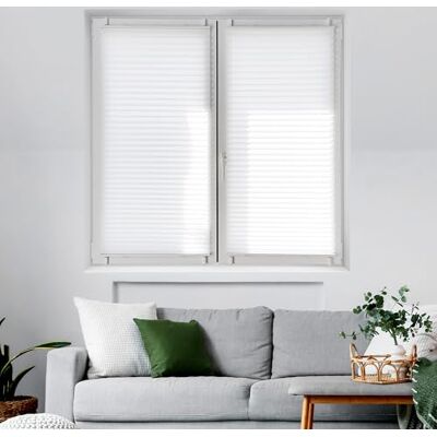 Blindecor Plisserad gardin utan borrning, 4 LOCK 19 vit 70 x 220 cm, genomskinlig veckad för vikbara fönster. Blindecor Plisserad gardin utan borrning, 4 LOCK 19 vit 70 x 220 cm, genomskinlig veckad för vikbara fönster.