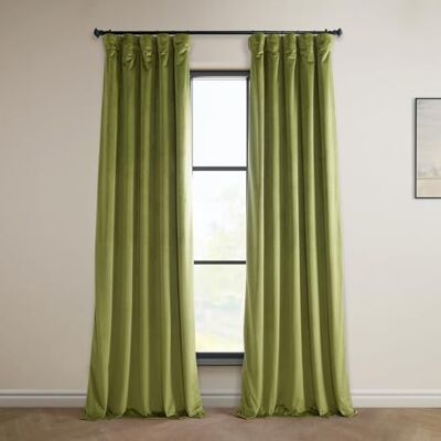 HPD Half Price Drapes Tjock Heritage-gardin i sammet från , mörkläggningsgardin för sovrum och vardagsrum (1 längd), bredd: 127 cm (50 tum), längd: 244 cm (96 tum), färgnamn: ”Retro Green” HPD Half Price Drapes Tjock Heritage-gardin i sammet från , mörkläggningsgardin för sovrum och vardagsrum (1 längd), bredd: 127 cm (50 tum), längd: 244 cm (96 tum), färgnamn: ”Retro Green”