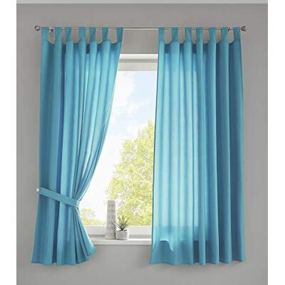 Gardinenbox Uppsättning av 2 gardiner sjal "Berlin" H x B 175 x 140 cm turkos ogenomskinlig mikrosatin ljusgenomsläppligt veckband uni matt, 20400N2 Gardinenbox Uppsättning av 2 gardiner sjal "Berlin" H x B 175 x 140 cm turkos ogenomskinlig mikrosatin ljusgenomsläppligt veckband uni matt, 20400N2