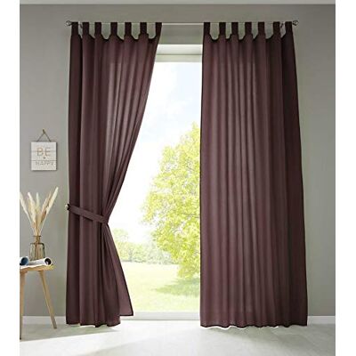 Gardinenbox Uppsättning av 2 gardiner sjal "Berlin" H x B 225 x 140 cm brun ogenomskinlig mikrosatin ljusgenomsläppligt veckband uni matt, 20400N2 Gardinenbox Uppsättning av 2 gardiner sjal "Berlin" H x B 225 x 140 cm brun ogenomskinlig mikrosatin ljusgenomsläppligt veckband uni matt, 20400N2