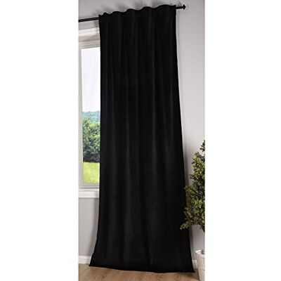 Gardinenbox Gardinlåda mörkläggning gardin "Milano" sammet ogenomskinlig slinga band tunnelgenomföring Blackout strykband kan förkortas svart, 1 st H x B 280 x 135 cm, 20357 Gardinenbox Gardinlåda mörkläggning gardin "Milano" sammet ogenomskinlig slinga band tunnelgenomföring Blackout strykband kan förkortas svart, 1 st H x B 280 x 135 cm, 20357