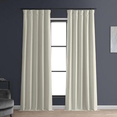 HPD Half Price Drapes Solid Thermal Insulated Blackout Curtains for Bedroom 108 Inches Long Curtain (1 Panel) Signature Blackout Linen Window Curtains for Living Room, 50W x 108L, Off White HPD Half Price Drapes Solid Thermal Insulated Blackout Curtains for Bedroom 108 Inches Long Curtain (1 Panel) Signature Blackout Linen Window Curtains for Living Room, 50W x 108L, Off White