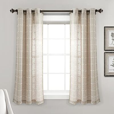 Lush Decor Lantliga skira gardinpaneler med öljetter, 2-pack, 97 x 160 cm, neutral Lush Decor Lantliga skira gardinpaneler med öljetter, 2-pack, 97 x 160 cm, neutral