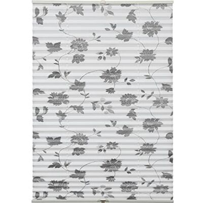 Gardinia Plisségardin Concept, Monteras med klämmor, Opak, Släpper in ljus, Allt monteringsmaterial ingår, Justerbar höjd, Tryck med blomster, vit, 100 x 130 cm Gardinia Plisségardin Concept, Monteras med klämmor, Opak, Släpper in ljus, Allt monteringsmaterial ingår, Justerbar höjd, Tryck med blomster, vit, 100 x 130 cm