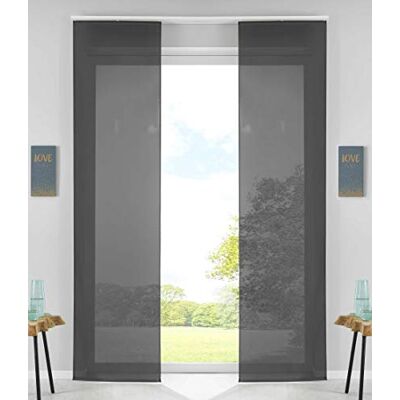 Gardinenbox Uppsättning av 2 glidande gardiner ytgardiner gardin glidande H x B 245 x 60 cm, svart, komplett med panelvagn, viktstång, 85589N2 Gardinenbox Uppsättning av 2 glidande gardiner ytgardiner gardin glidande H x B 245 x 60 cm, svart, komplett med panelvagn, viktstång, 85589N2