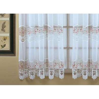 Today's Curtain Dagens gardin, vintage makramé organza panel 160 cm, vit/ros, 148 cm B x 160 cm L Today's Curtain Dagens gardin, vintage makramé organza panel 160 cm, vit/ros, 148 cm B x 160 cm L