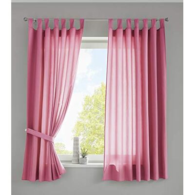 Gardinenbox Uppsättning av 2 gardiner sjal "Berlin" H x B 175 x 140 cm rosa ogenomskinlig mikrosatin ljusgenomsläppligt veckband uni matt, 20400N2 Gardinenbox Uppsättning av 2 gardiner sjal "Berlin" H x B 175 x 140 cm rosa ogenomskinlig mikrosatin ljusgenomsläppligt veckband uni matt, 20400N2