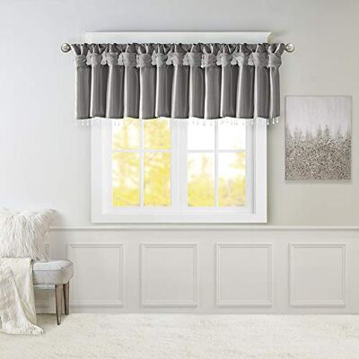 Madison Park Emilia gardinkappa i fusksiden, topp med gör-det-själv twist-flik, med pärlor, för vardagsrum, sovrum och sovsal, 66 L x 127 B cm, grå (Charcoal) Madison Park Emilia gardinkappa i fusksiden, topp med gör-det-själv twist-flik, med pärlor, för vardagsrum, sovrum och sovsal, 66 L x 127 B cm, grå (Charcoal)