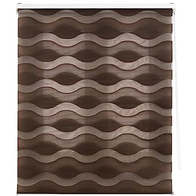 Decorblind Dubbelskiktad rullgardin natt och dag vägg- eller takinstallation, storlek 100 x 180 cm (B x L), Tyg 97 x 175 brun, för fönster Decorblind Dubbelskiktad rullgardin natt och dag vägg- eller takinstallation, storlek 100 x 180 cm (B x L), Tyg 97 x 175 brun, för fönster